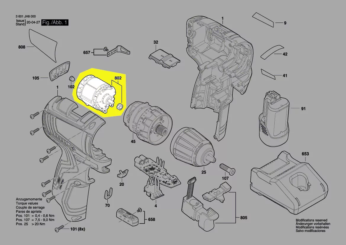 Moteur 12V réf. 1 600 A01 M97 Bosch